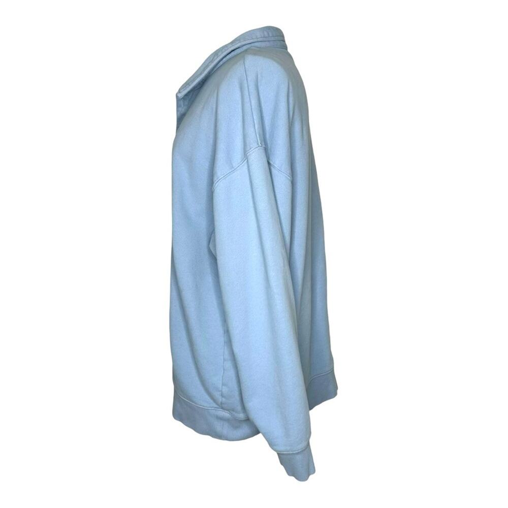 Aritzia Tna Cozy Fleece Boyfriend Polo Sweatshirt in Blue 2XL - Picture 2 of 8